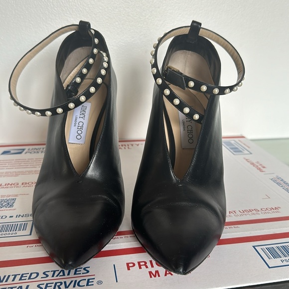 Jimmy Choo bootie heels with pearl detail - Picture 6 of 8